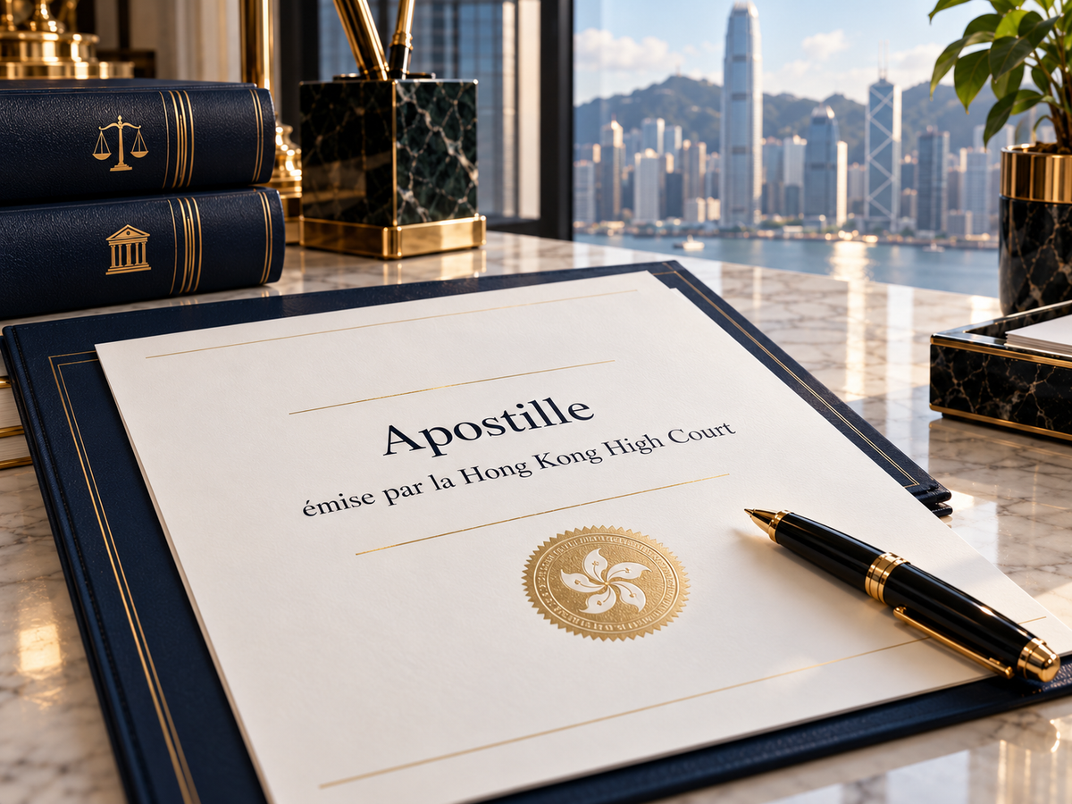 Apostille émise par la Hong Kong High Court