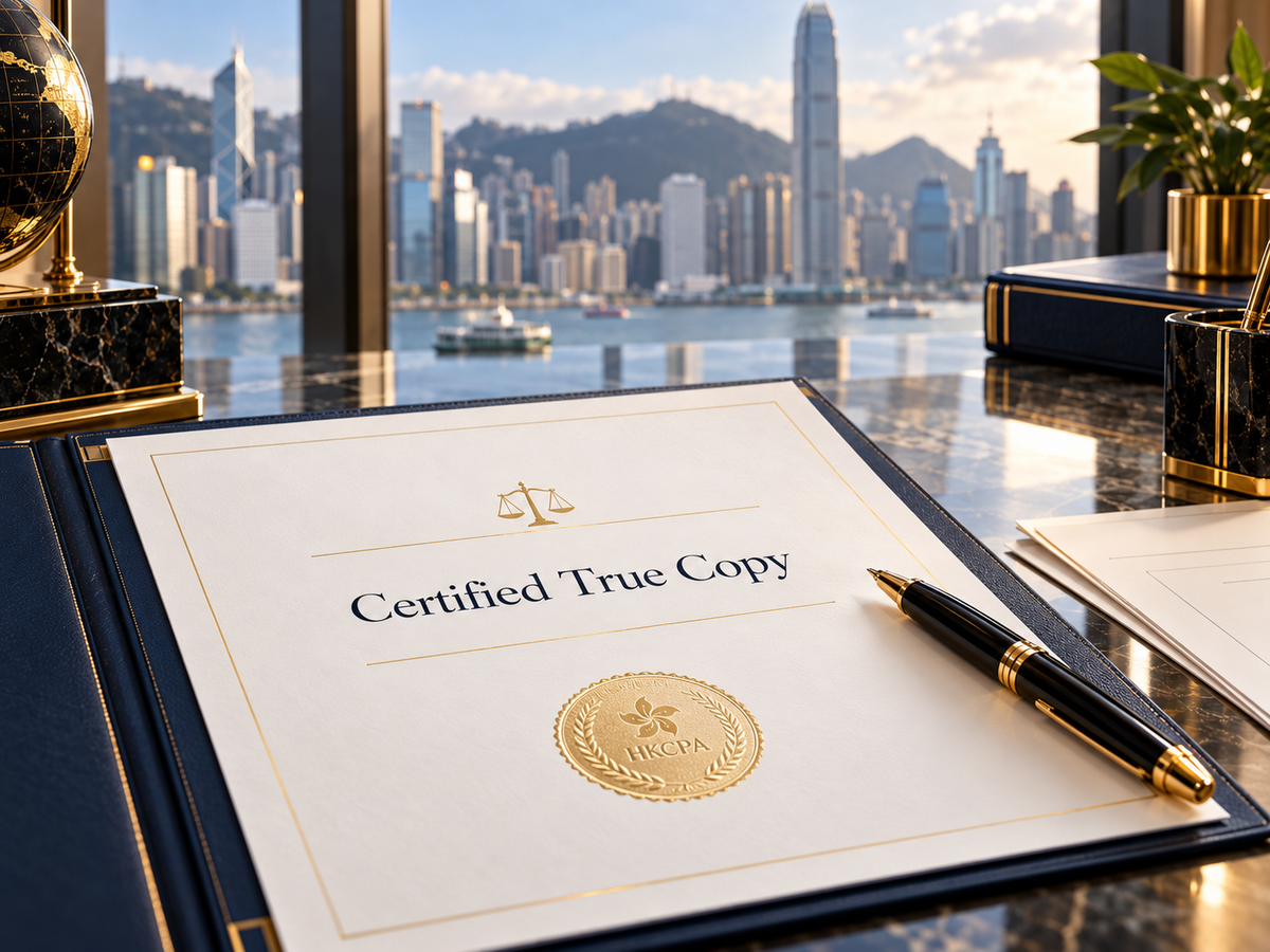 Copie certifiée d’un document par un Hong Kong Certified Public Accountants