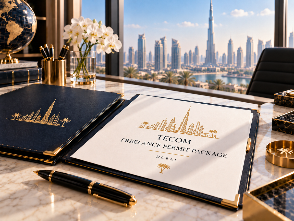 Package obtention et première année d'un permis freelance auprès de Tecom Dubai