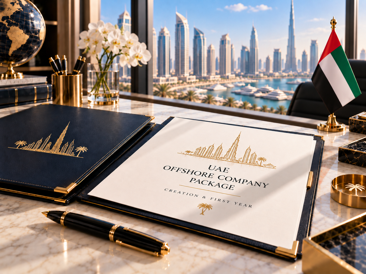 Package création et première année d'une société Offshore aux Emirats